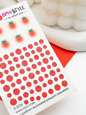 Слайдер-дизайн  Томаты Tomatoes nails из каталога Цветные на любой фон, в интернет-магазине BPW.style